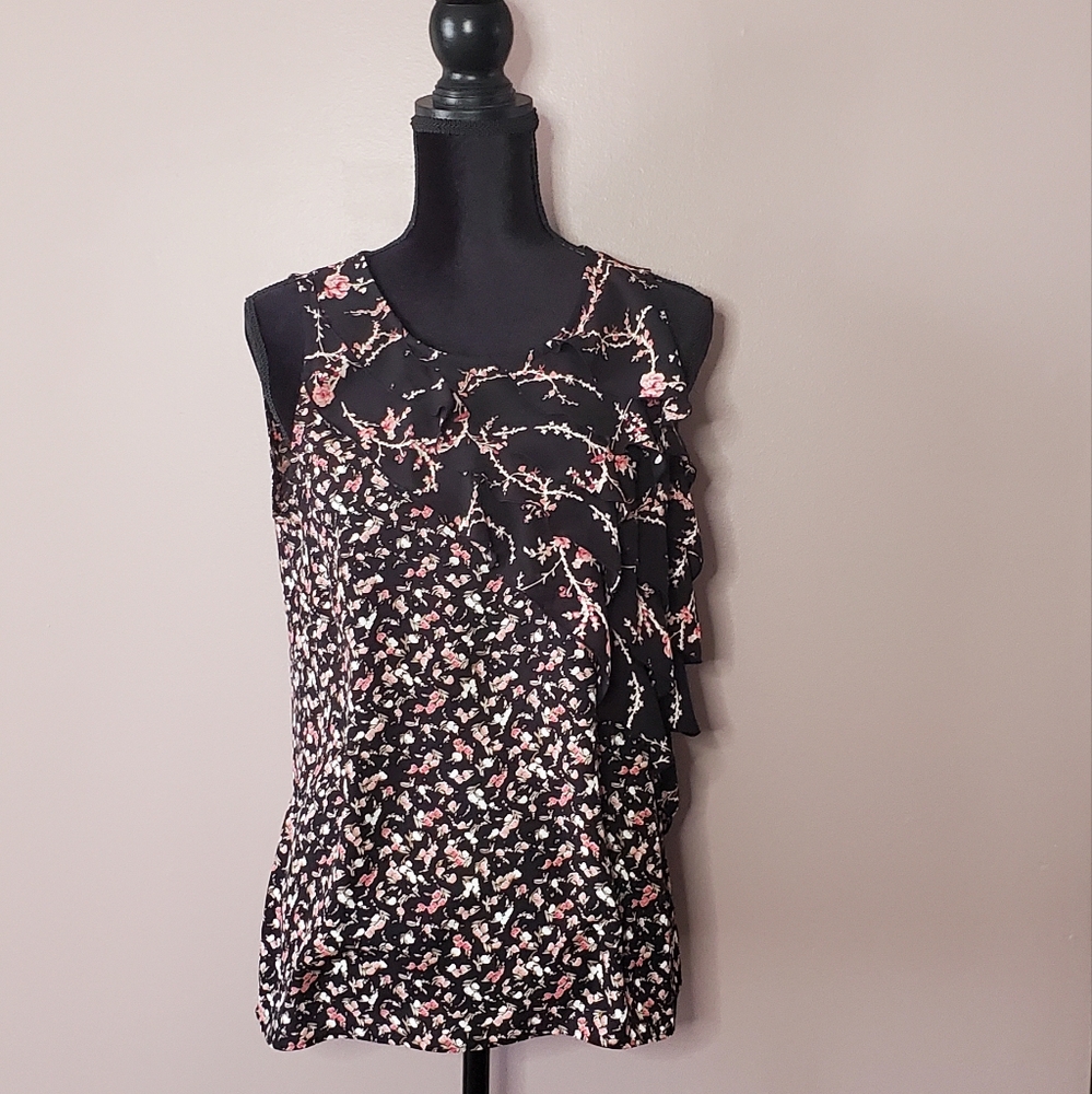 EUC Floral Pattern White House Black Market Tank Top